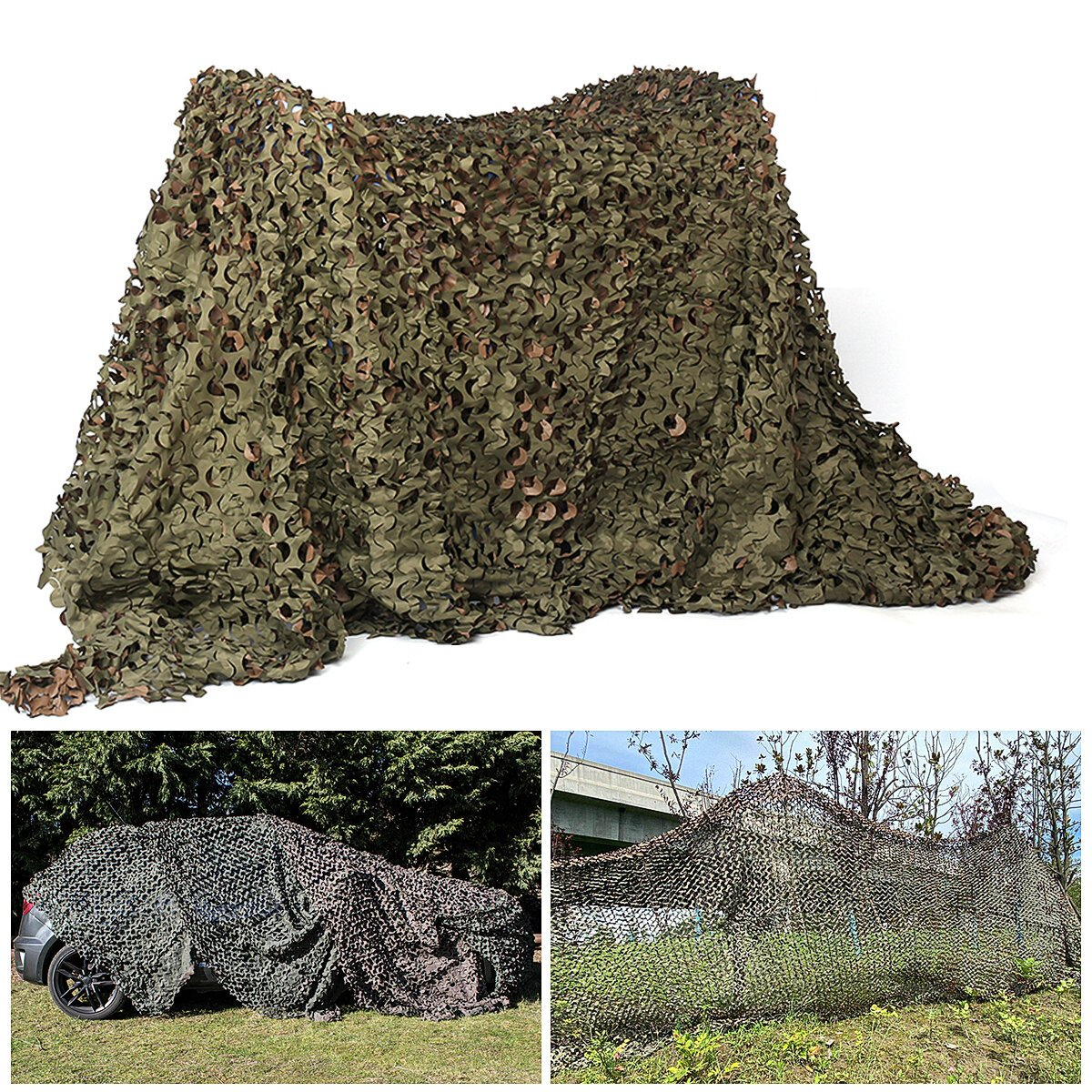 Multi-size Camo Net Quick Dry Waterproof Camouflage Netting Reversible Green/Brown For Hunting/Shooting