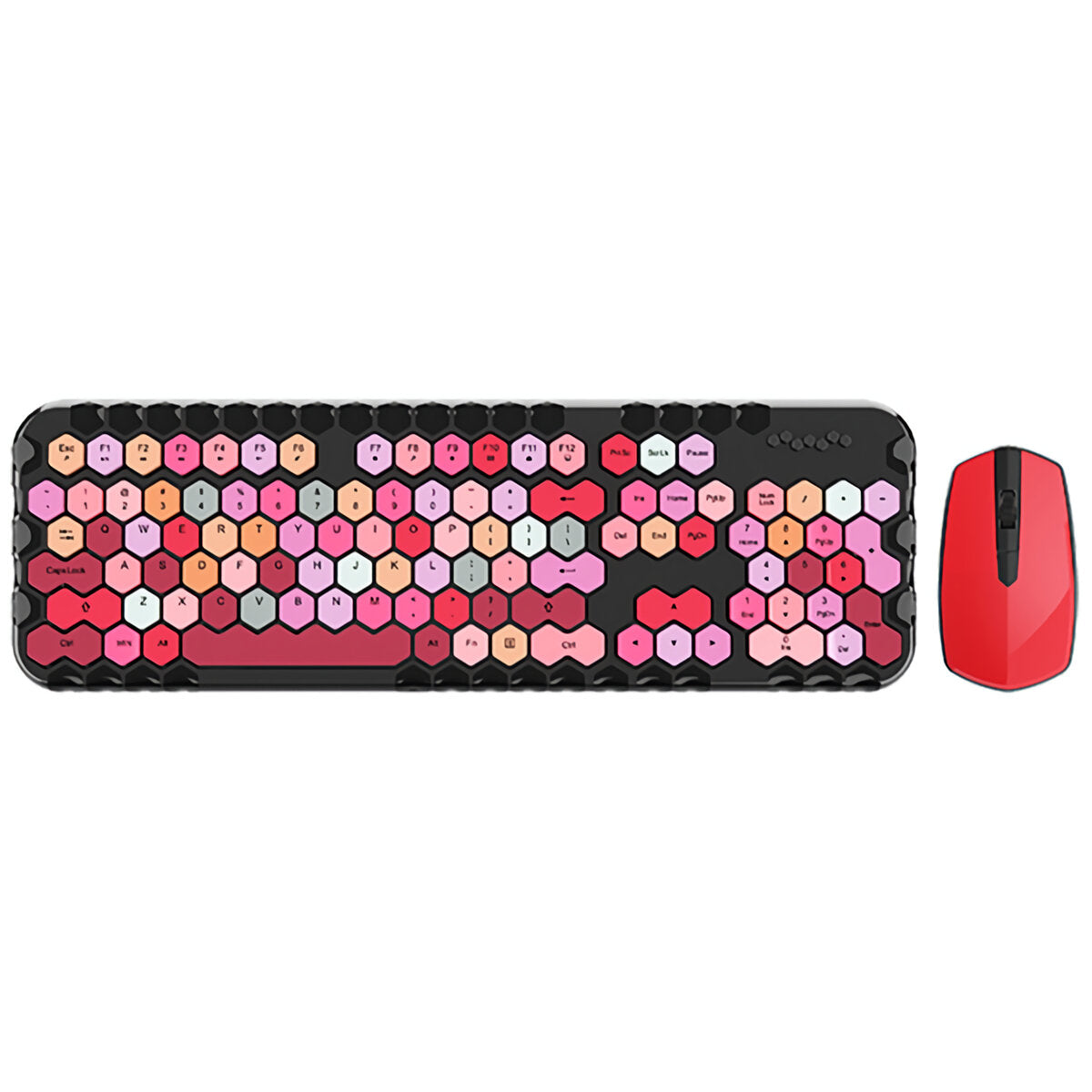2.4G Wireless Keyboard & Mouse Set 104 Keys Honeycomb Keycaps Keyboard Office Mouse Combo for Laptop PC