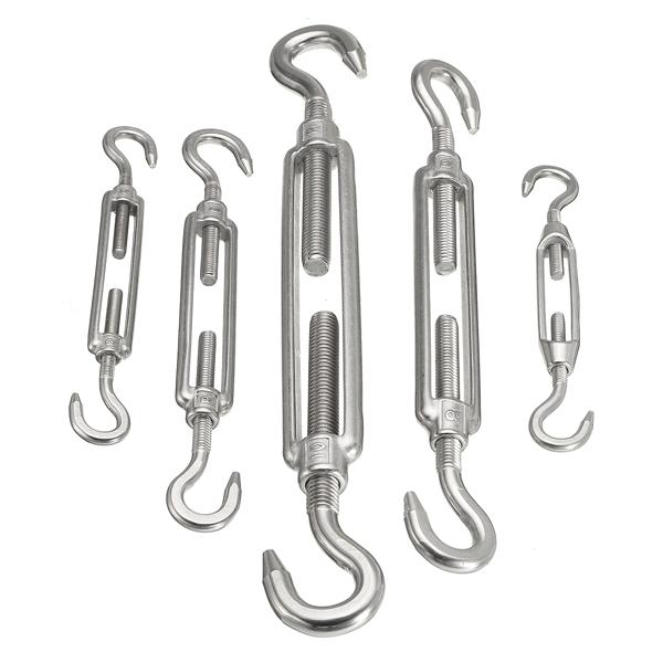 4/5/6/8/10M Hook To Turn Buckles 304 Stainless Steel Open Body Buckle