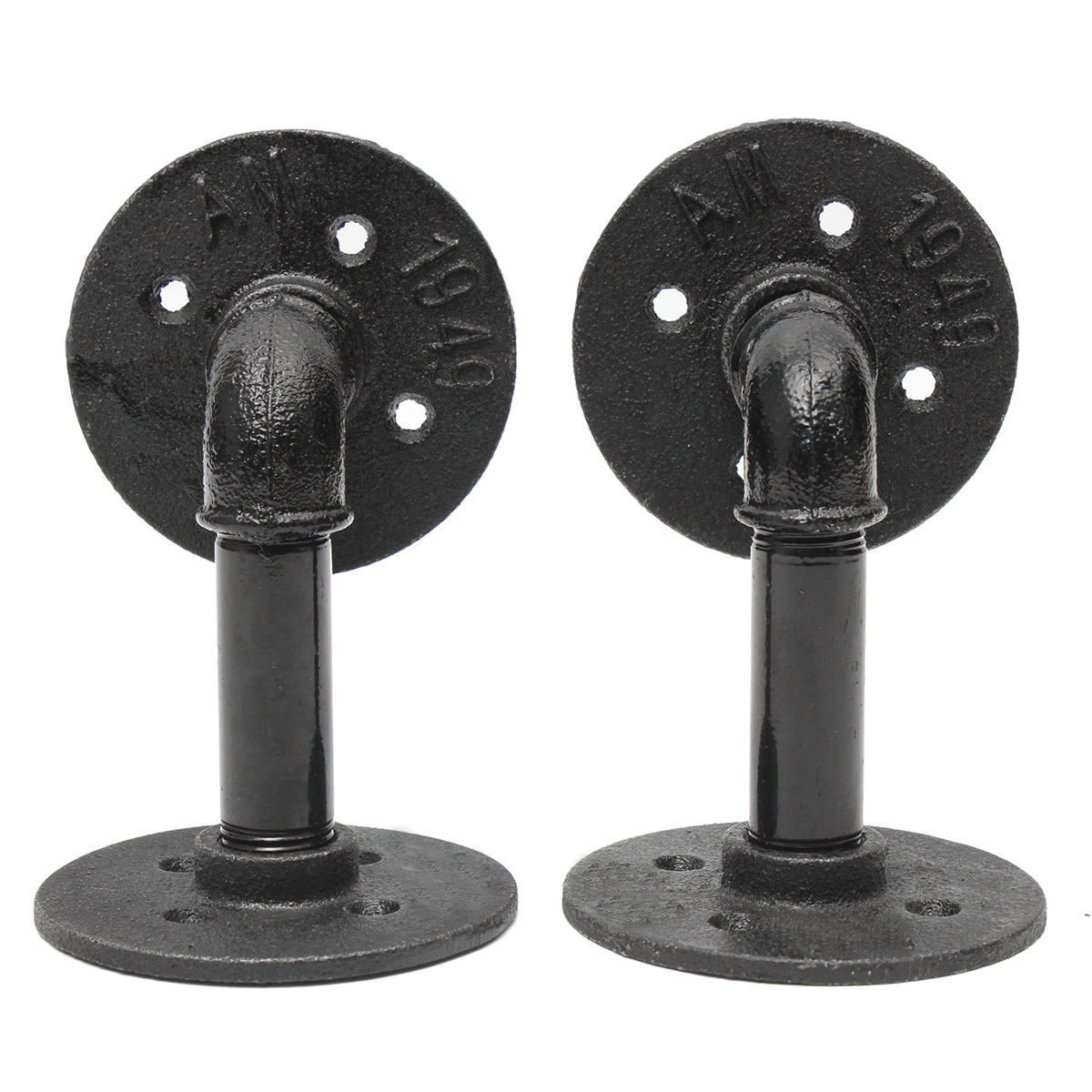 2Pcs Industrial Iron Pipe Shelf Bracket Bookcase Storage Holder Support Stand DIY Home Decor