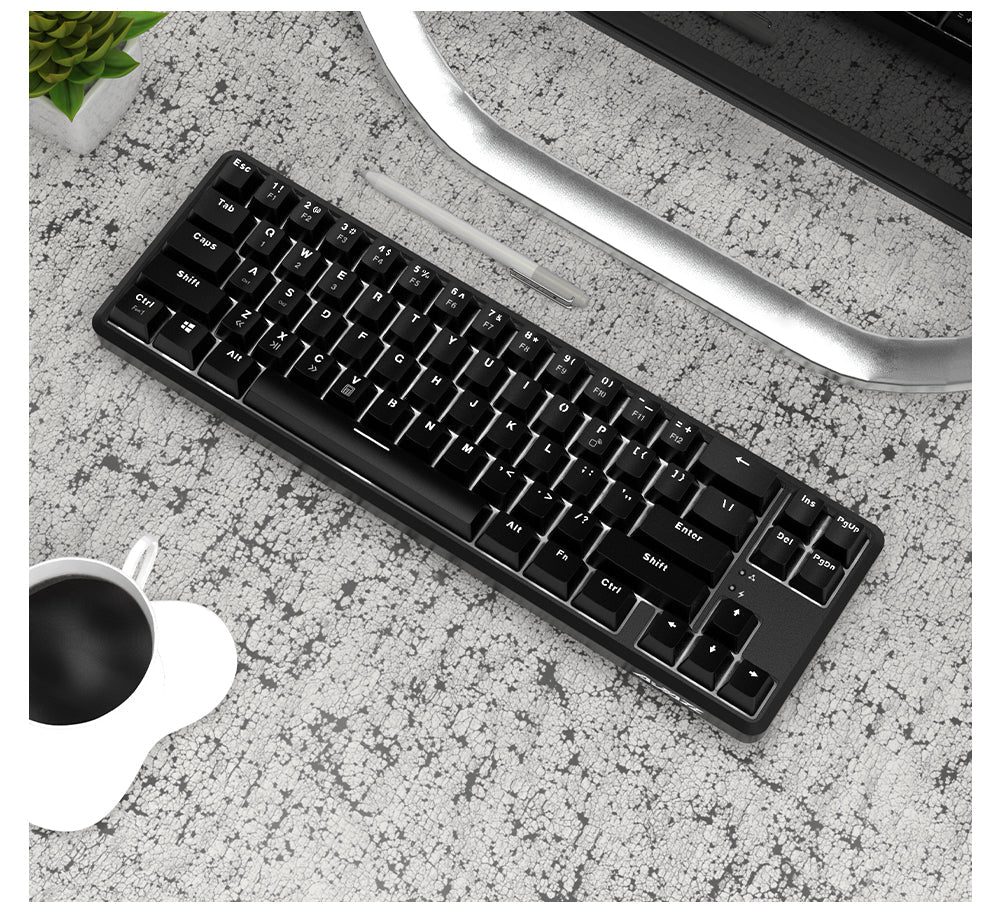 68 Keys Mechanical Keyboard Wireless Bluetooth Wired Dual Mode Anti-ghosting Backlight Mechanical Switch Gaming Keyboard