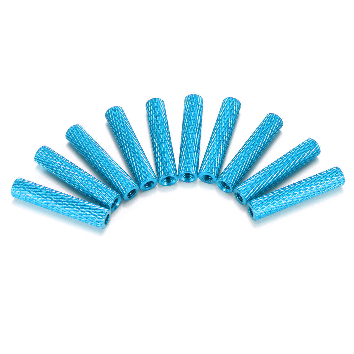 10Pcs M3 25mm Knurled Standoff Aluminum Alloy Anodized Spacer