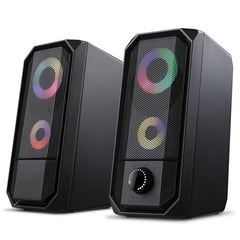 Wired Computer Speaker 10W Stereo Bass RGB Luminous USB 3.5mm Desktop Soundbar Multimedia Speaker
