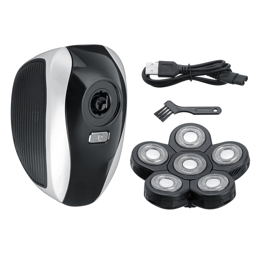 USB Digital Display Rechargeable 6 Heads Bald Head Shaver Electric Hair Trimmer Clipper