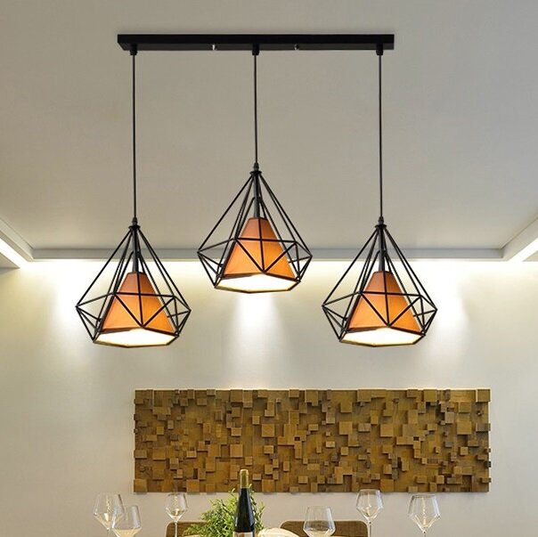 Black Pendant Lighting 3-Light Industrial Modern Hanging Lighting Fixtures for Dining Room Bedroom Kitchen Living Room Hallway (Industrial)