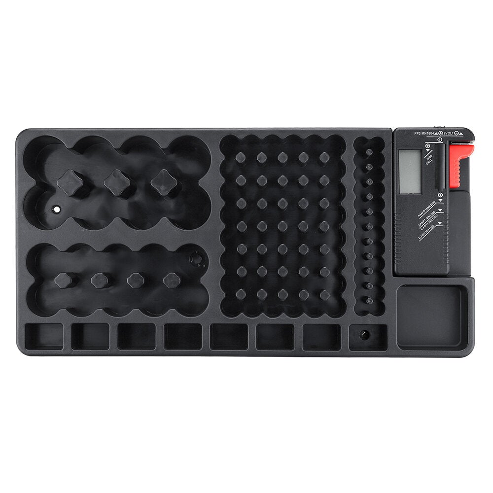 Battery Organizer Case Battery Storage Organizer Holder with Tester Battery Capacity Tester Caddy Rack Case Box