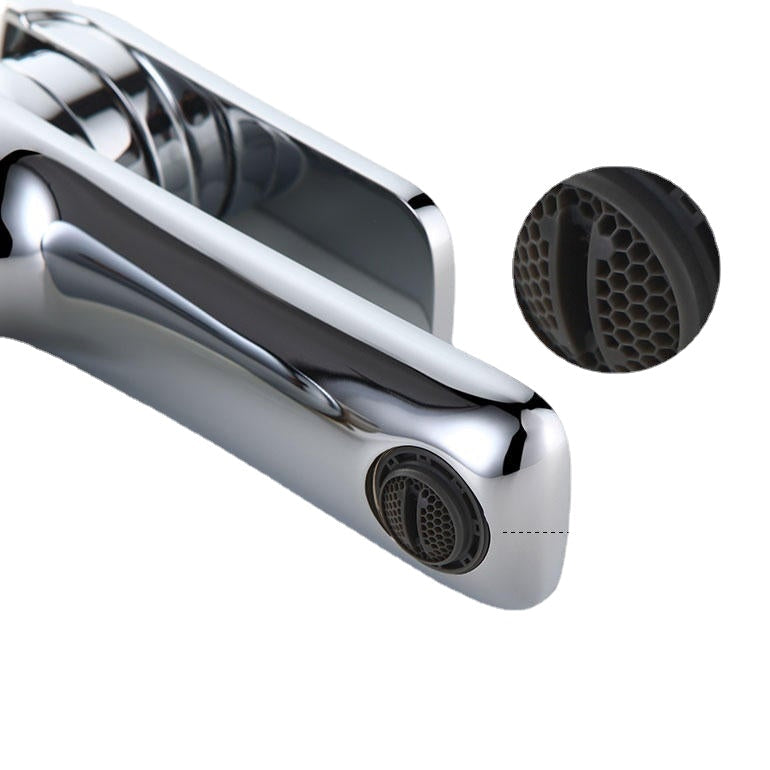 Simple Hot & Cold Single Handle Water Faucet Bathroom Basin Sink Mixer Tap Deck Mount 4 Colors