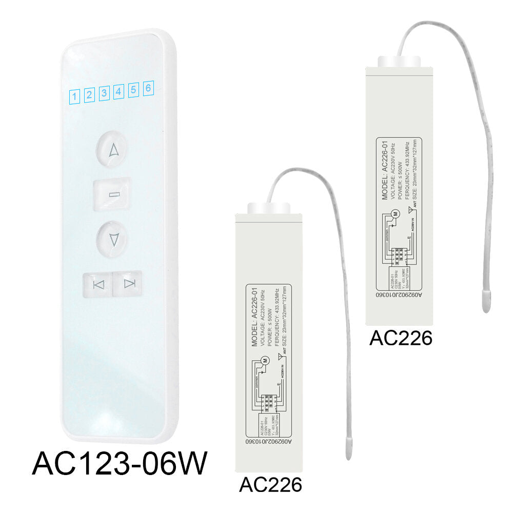 Remote Control Switch And AC226 Receiver Set Compatible Broadlink Remote Control Set For Smart Home DIY Motorized Blinds Curtain 433Mhz
