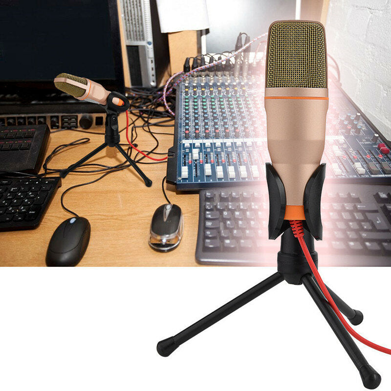 Professional Condenser Microphone for computer Laptop Singing Speech Meeting Desktop Studio 3.5mm