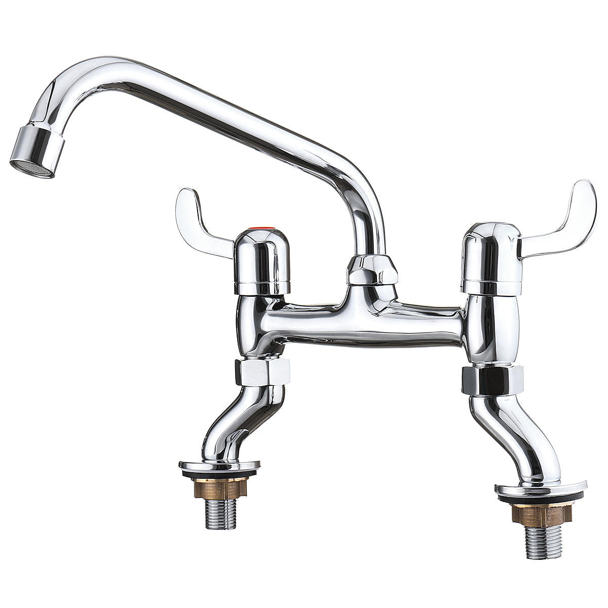 Hot Cold Water Dispenser Basin Sink 360 Degree Swivel Dual Lever Deck Mount Spout Faucet