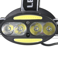 6LED Smart Sensor Cycling Headlight 5 Switch Modes 4xT6+2xCOB LED Red Warning Light