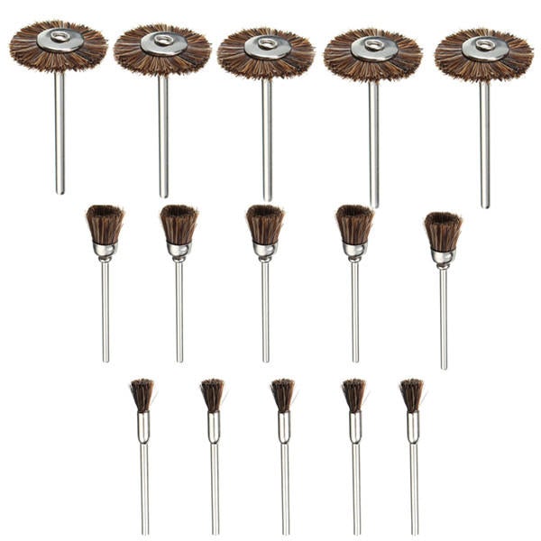 15pcs Bristle Brushes Set Deburring Cleaning Polishing Tool For Electric Grinder