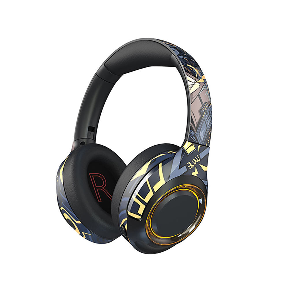 Gaming Headphone with Light Wireless Bluetooth Headphones Noise Canceling Microphone Deep Bass Over-Ear Headset