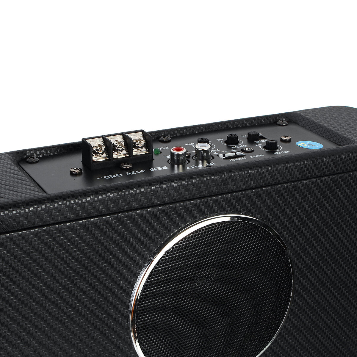 12V 600W 8" Car Subwoofer Under-Seat Sub Woofer Speaker Stereo Slim Amplifier Black Bluetooth
