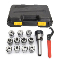 11pcs 1/8-3/4 Inch Collects Set With 1/2 Shank Chuck And Spanner For Milling Machine