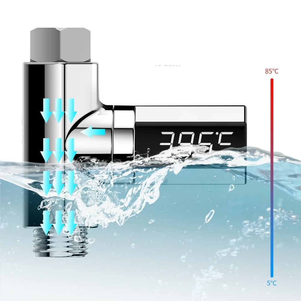 LED Shower Thermometer Digital Shower Celsius Temperature Display Shower Head