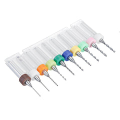 10Pcs 0.6mm-1.5mm Tungsten Carbide PCB Drill Bits Print Circuit Board Mini CNC Drilling Bit Set