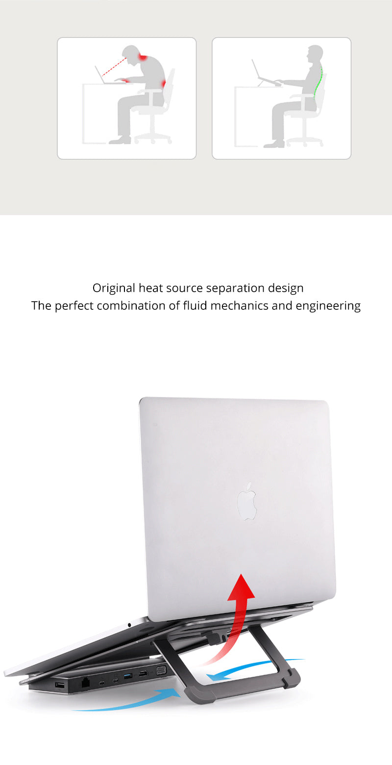 Multifunctional 12-IN-1 Type-C Docking Station Converter With Macbook Cooling Holder