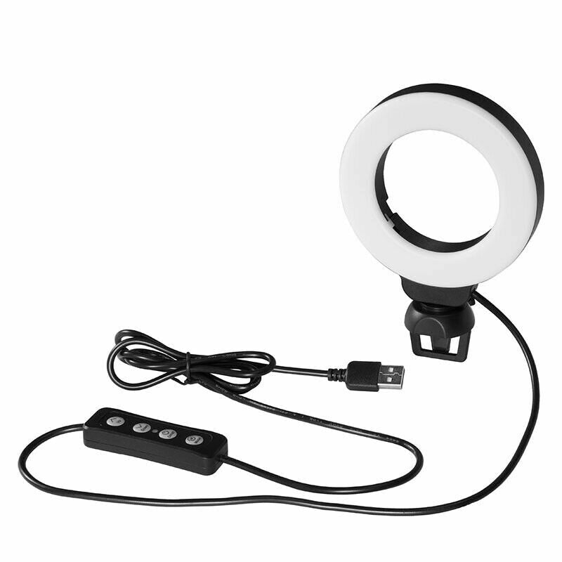 LED Video Light Ring Lamp With Clip Fill Light for iPad/Laptop Online Meeting Conference Light 4 Inch 3200K-6500K