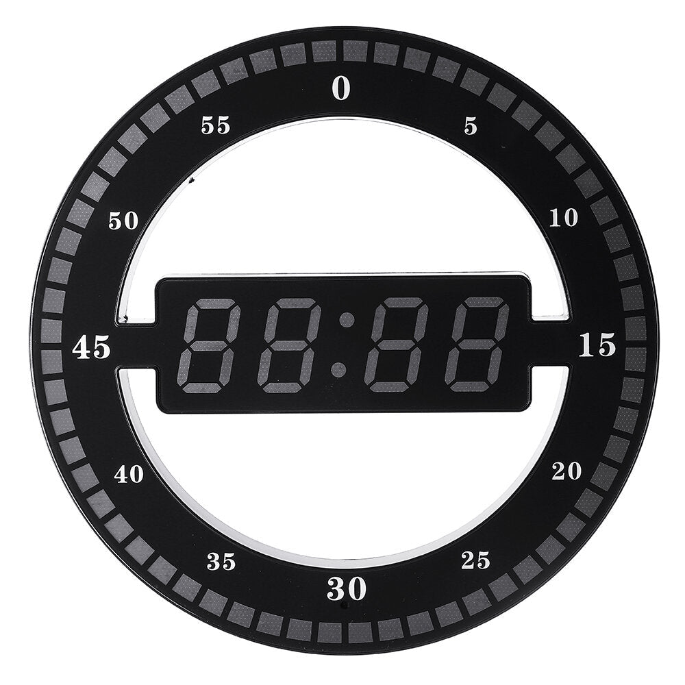 US/EU Plug 12 Inch LED Ring Wall Clock Automatic Photosensitive Digital Electronic Clock Office Bedroom Plastic Clock