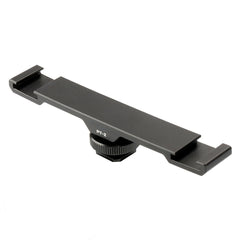 Dual Cold Shoe Flash Photography 1/4 Thread Bracket Plate for Microphone Flash Light