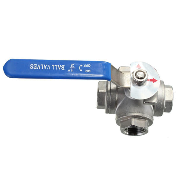 G1/2inch Female Thread 3-Way L-Port Stainless Steel Ball Valve