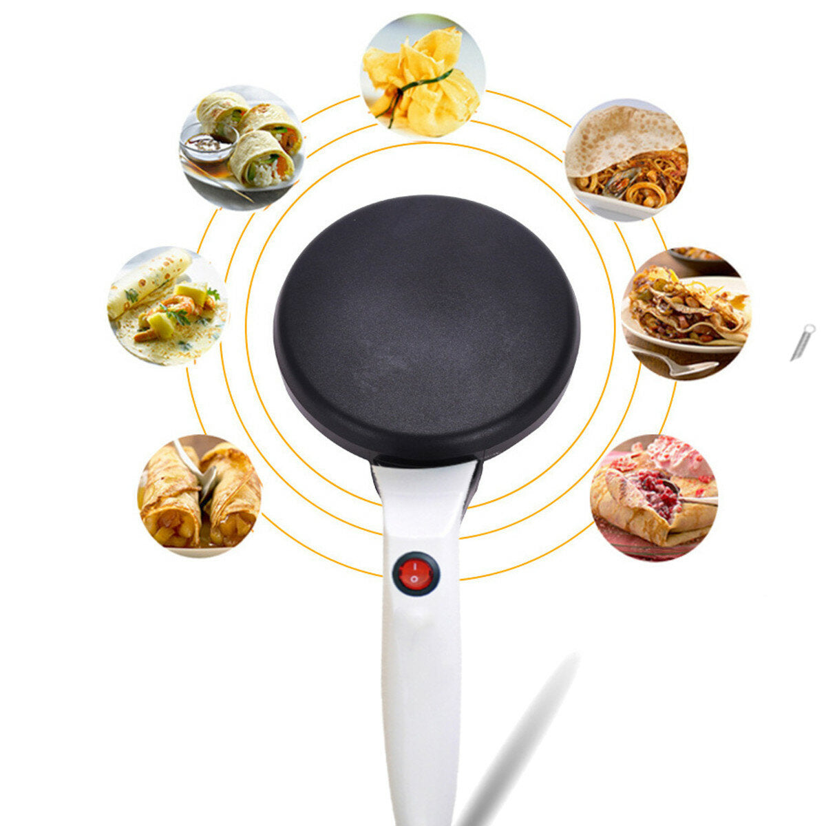 600W Electric Pancake Crepe Waffle Maker Machine Baking Tray Egg Beater Home Kitchen Tool