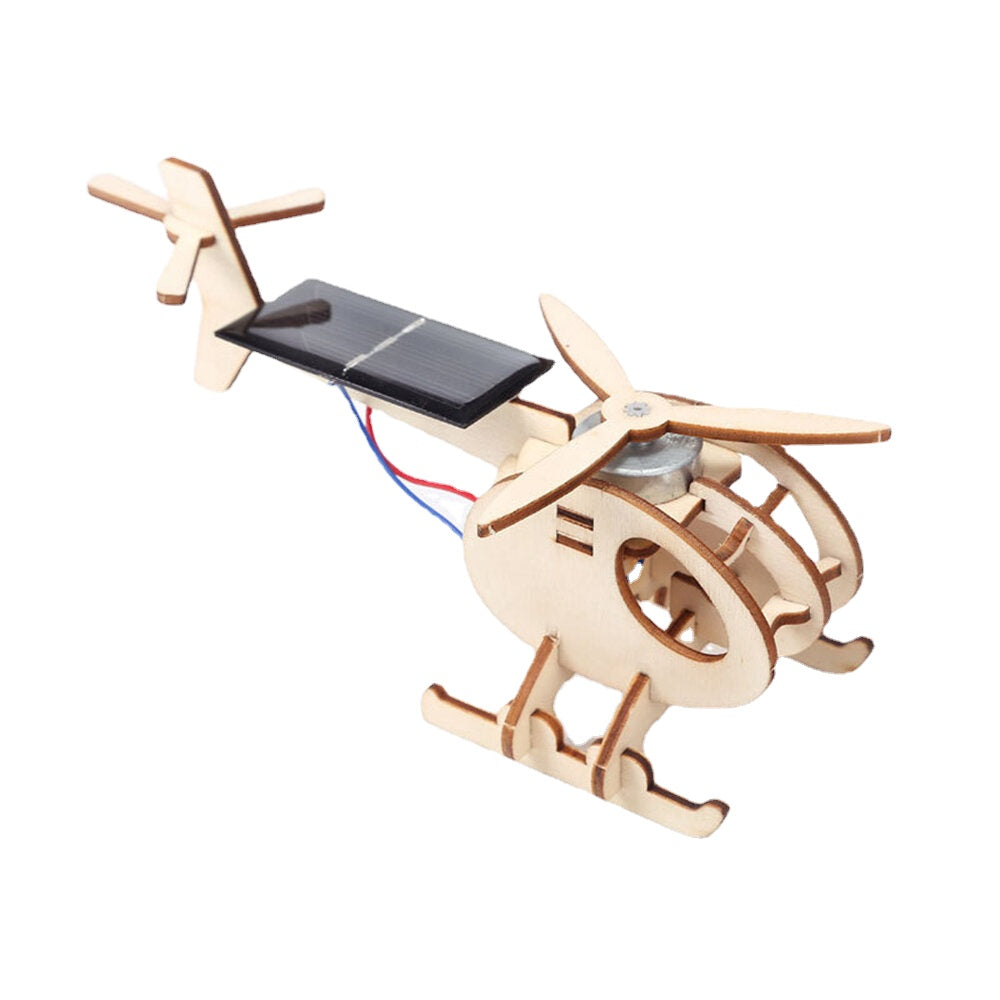 Handmade DIY Toys Wood Electric Car Plane Ship Helicopter Toys STEAM Development Puzzles For Children