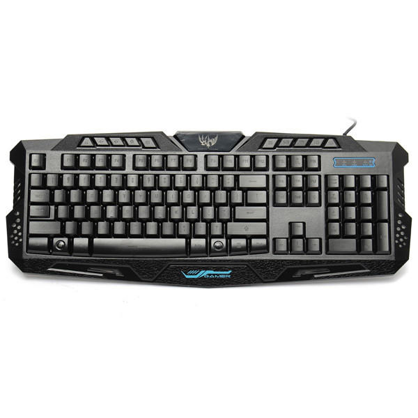 USB 3 Colors LED Backlit Wired Gaming Keyboard