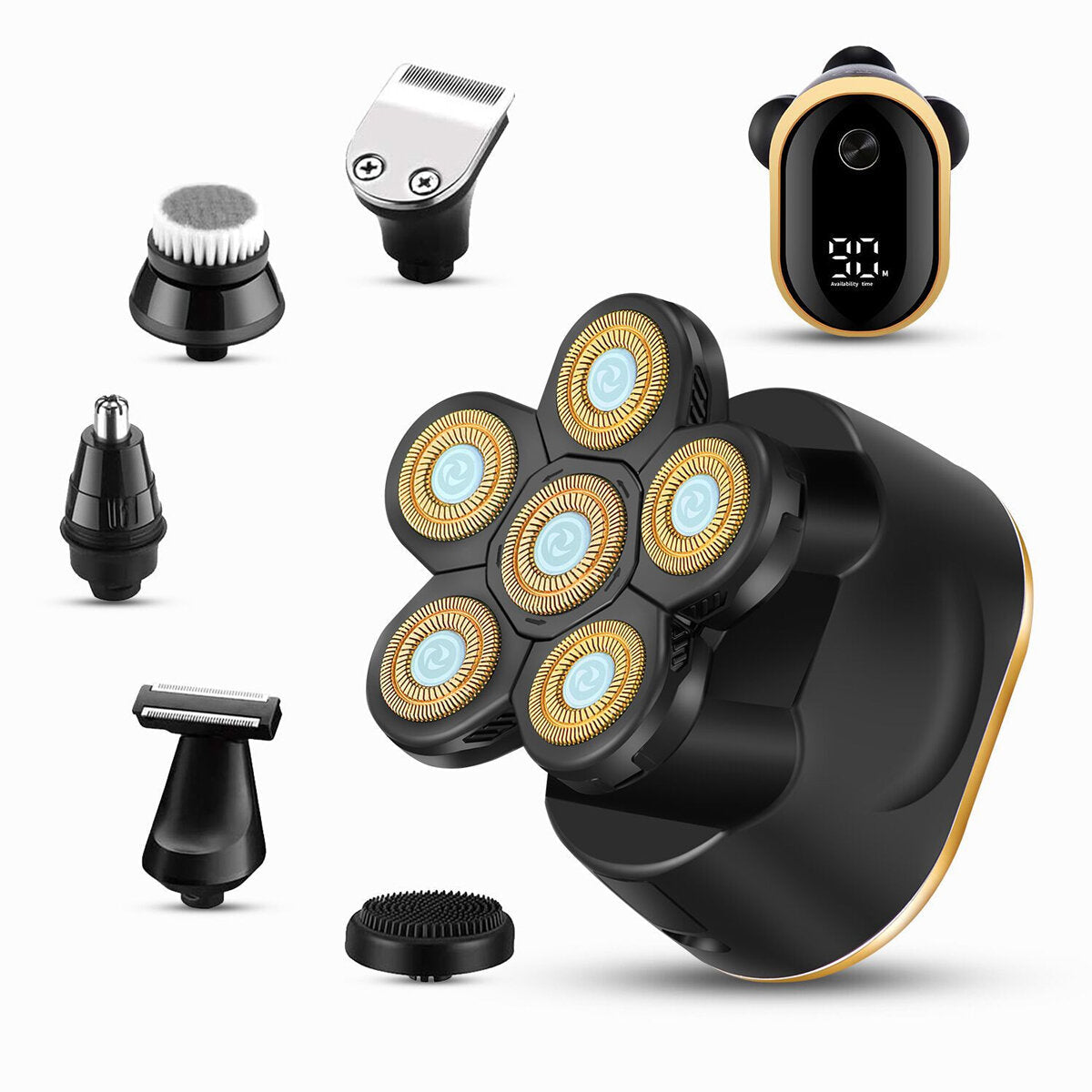 6D Independent Floating Electric Shaver LED Display Smart Travel Lock Electric Shaver IPX6 Waterproof USB Charging Electric Shaver