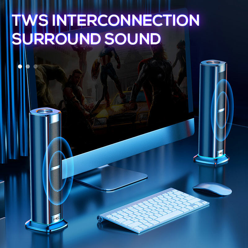 Soundbar blutooth 5.0 Speaker Vertical Subwoofer Stereo Bass Soundbar Handsfree for Phone Laptop TV Computer