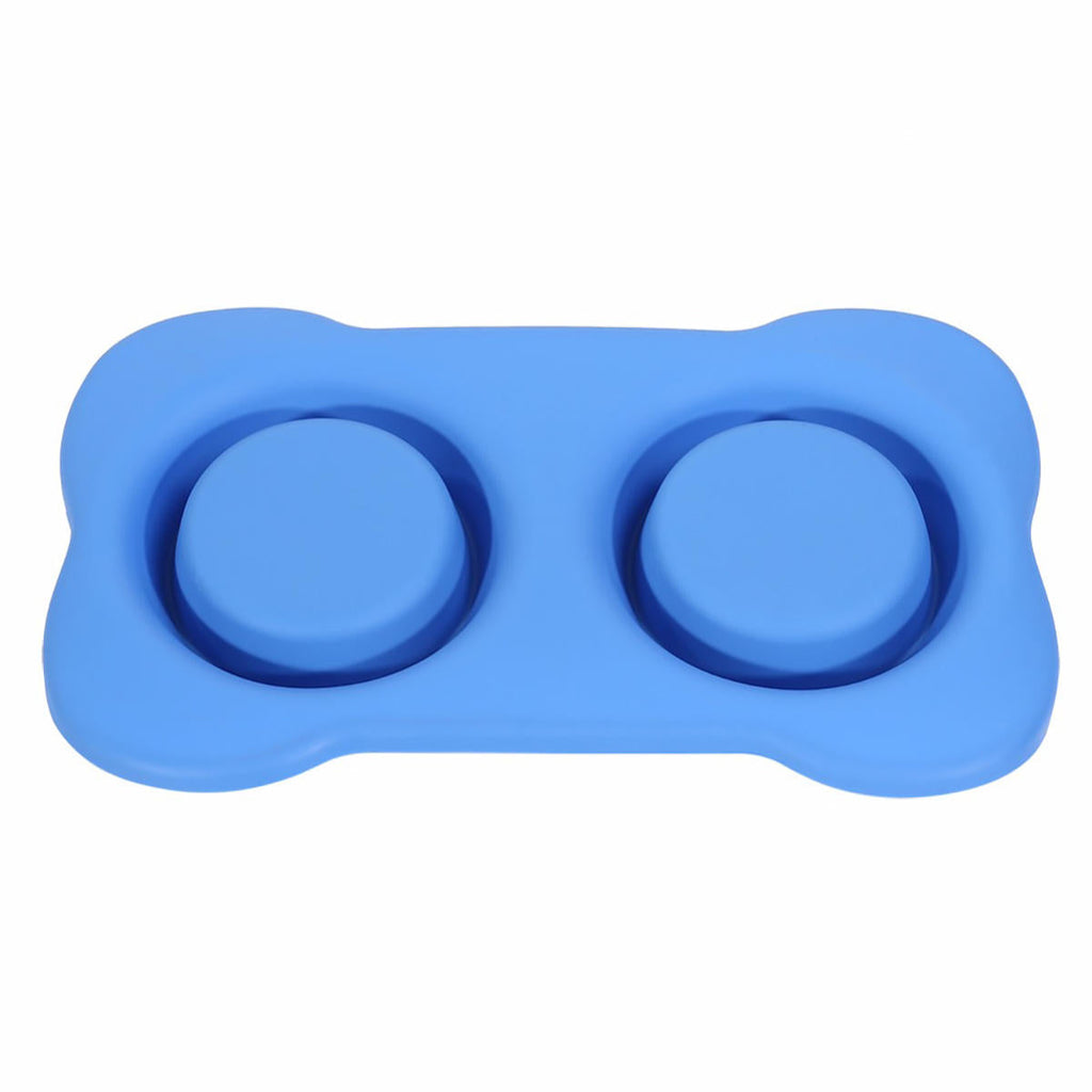 Dog Pet Bowl Stainless Steel No Spill Silicone Mat Pet Water Food Dish