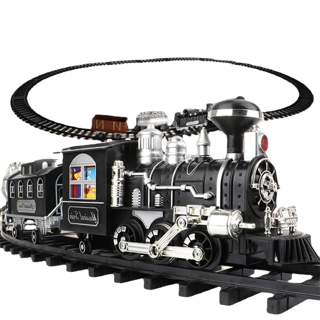 Classical Electric Smart Steam Classical Locomotive Freight Remote Control Train DIY Assemble Model Toy for Kids Gift