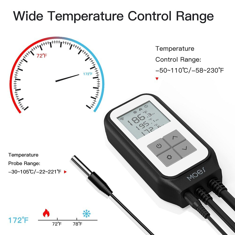 LED Display WiFi Tuya Smart Digital Thermostat Socket App Remote Control Agricultural Household Temperature Regulator AC100-250V