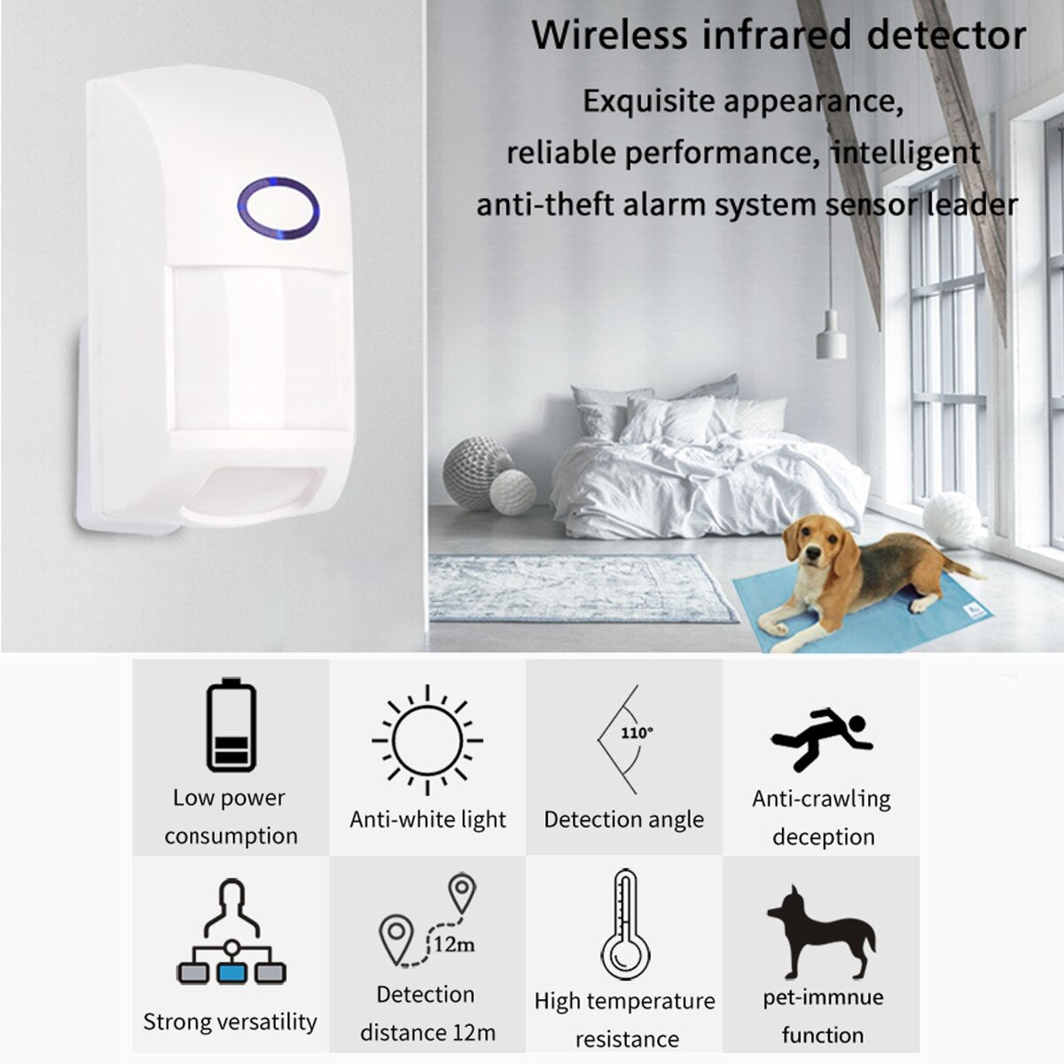 WIFI GSM Wireless Smart Solar Alarm System Door Home Security SIM Card EN RU ES PL DE Switchable Remote Control
