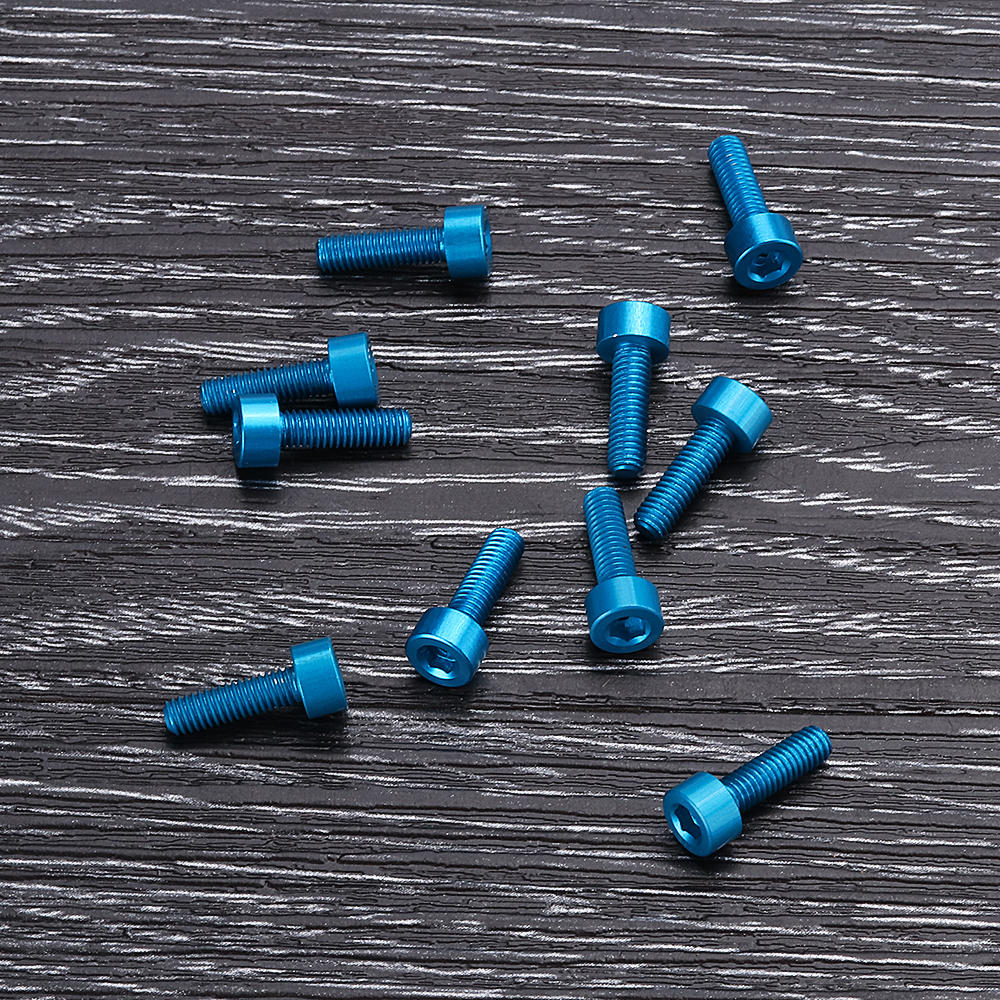 10Pcs M310mm Hex Socket Screw M3 Cap Head Bolt 7075 Aluminum Alloy Multicolor