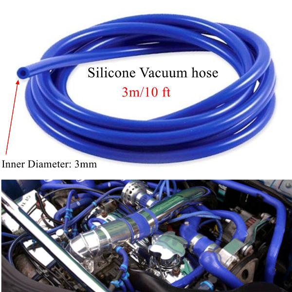 3m Long Blue Silicone Vacuum Hose Turbo Air Intercooler Coupler Pipe 3mm