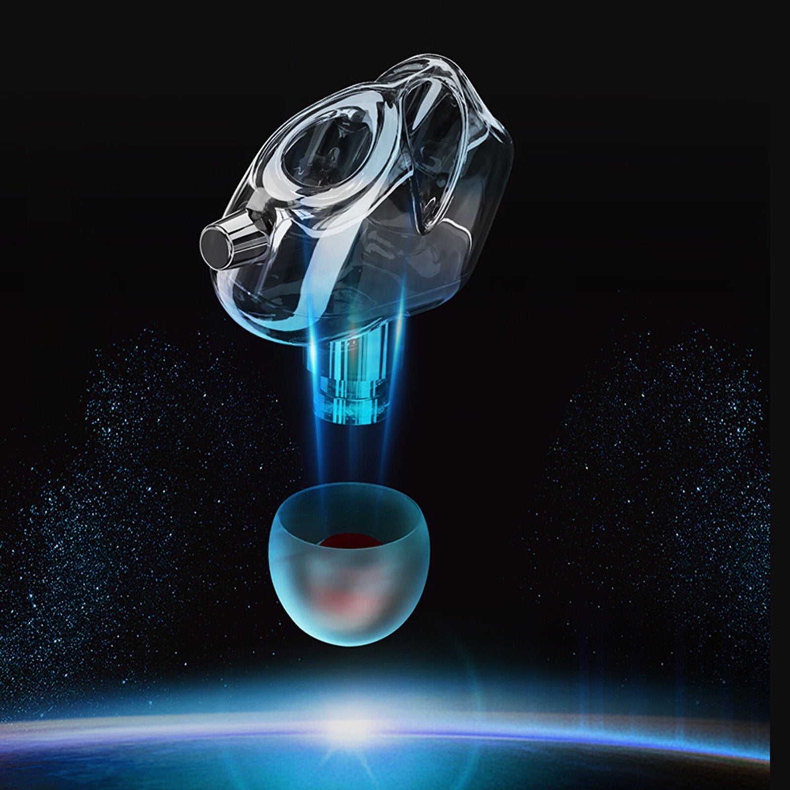 Transparent In-Ear Headphones 3D Stereo Dual Speaker Wired Earphones Wire Control Tuning Stereo Sports Headsets