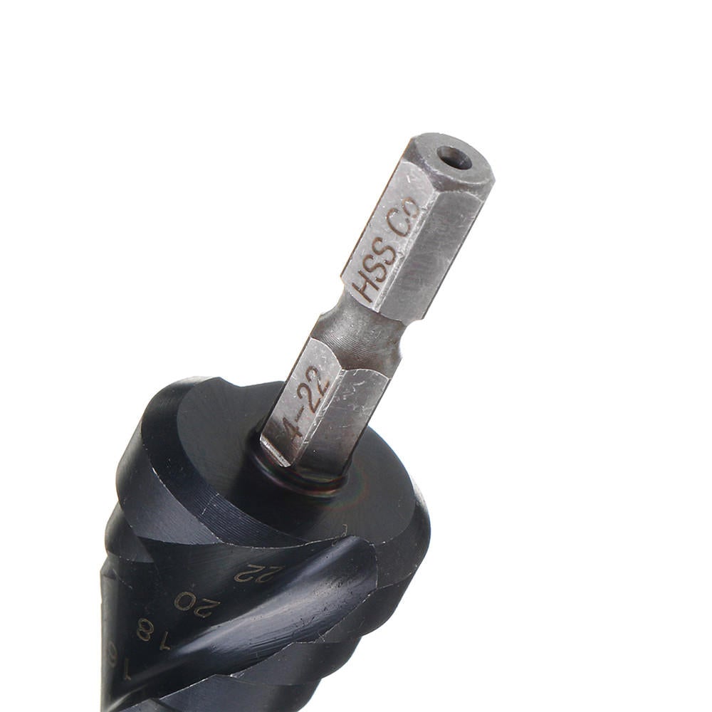HRC89 M35 Cobalt Step Drill Bit 4-22mm/5-21mm TiAlN Coated Step Drill 1/4 Inch Hex Shank