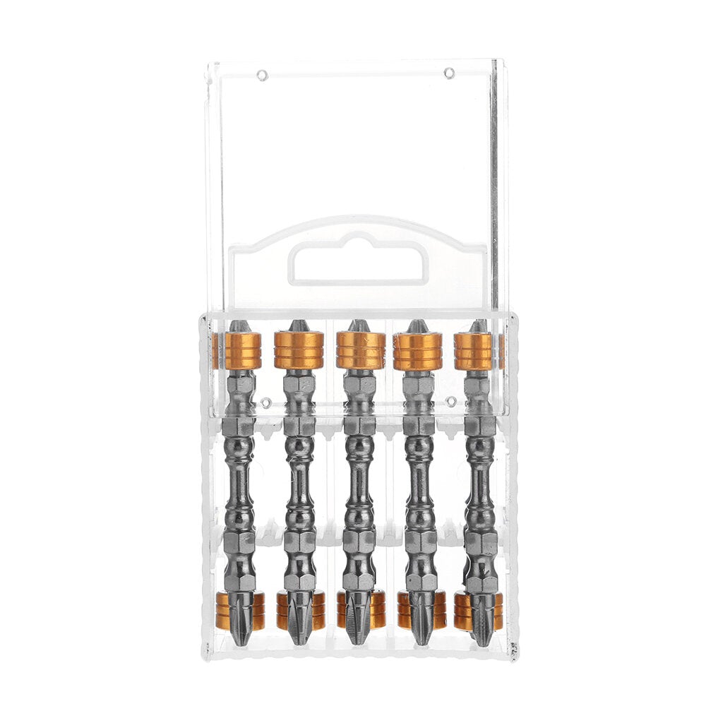 10Pcs S2 Alloy Steel Magnetic Cross Screwdriver Bit High Hardness Electric Strong Screwdriver Magnetic Ring Bit Set