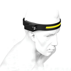 Wave Sensor 270 Wide Range 350LM LED Headlamp USB Rechargeable Head Torch COB Outdoor Cycling Adventure Fishing Flashlight Bike Headlamp