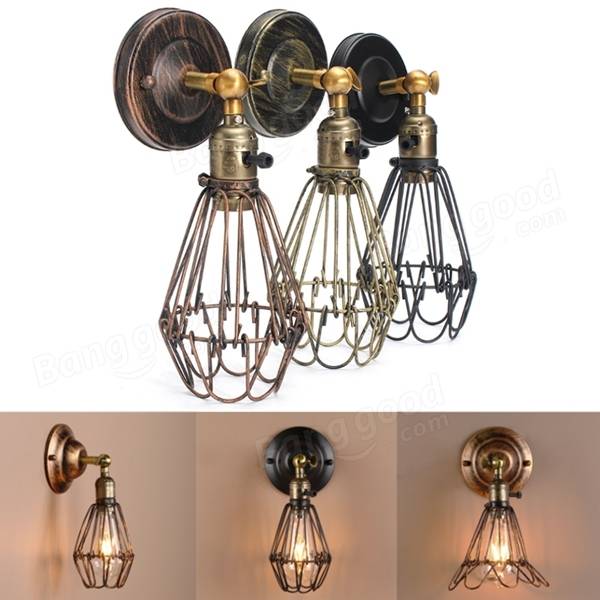 Metal Vintage Rustic Sconce Wall Light Edison Lamp Bulb Fixture
