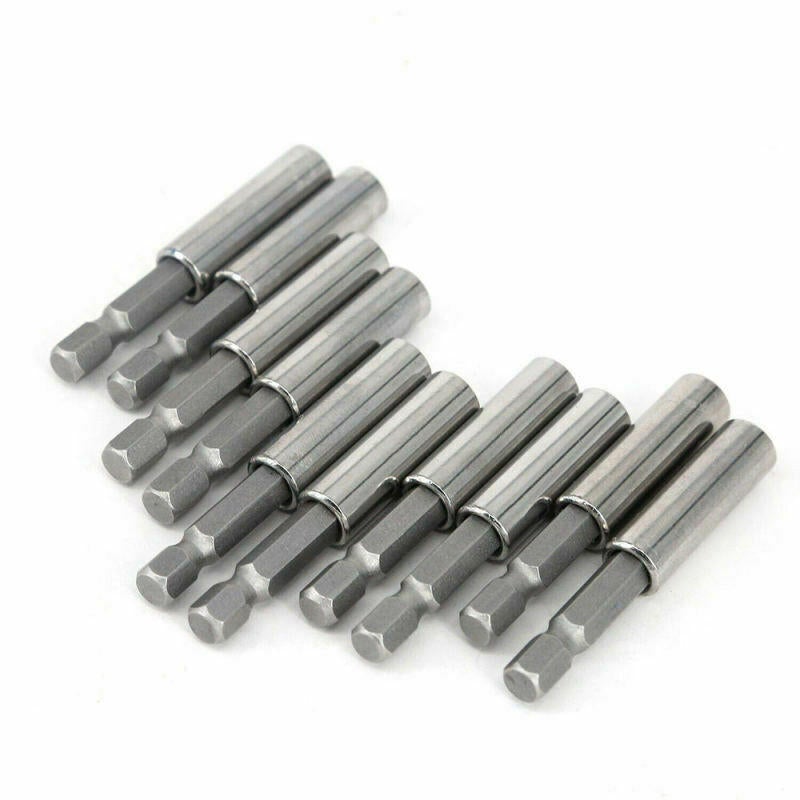 10pcs Socket Drill Bit Holder Hex Shank Magnetic Extension for Screwdriver