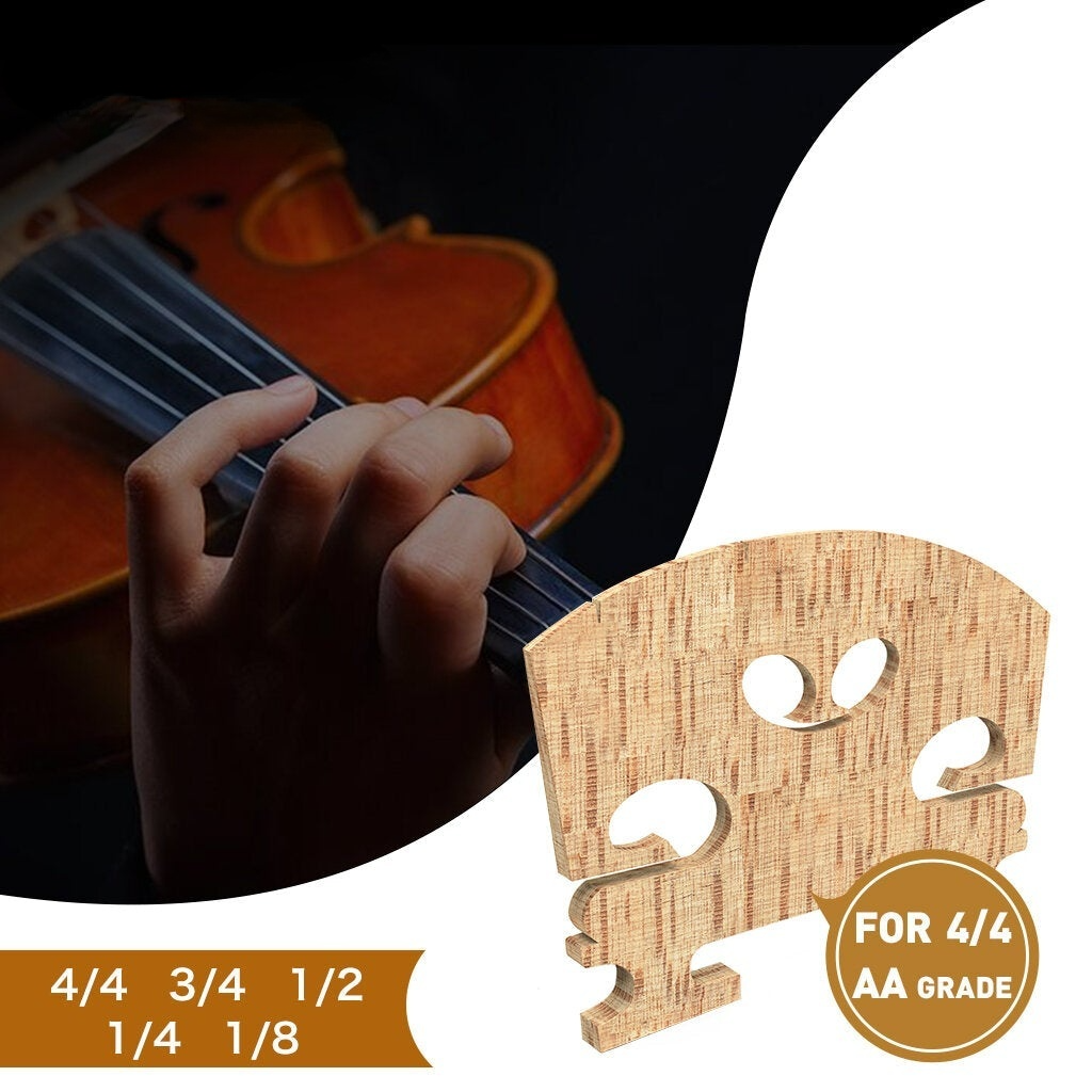 Violin Bridge Selected AA Grade Maple Bridge French Style For 4/4 Violin Use
