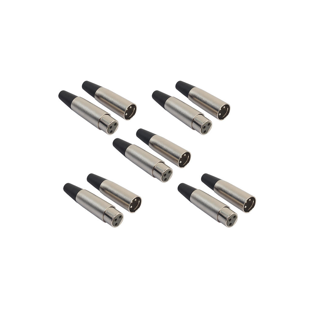 5Pair 2005 XLR 3Pin Male To Female Microphone Audio Connector