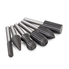 6pcs 6mm Shank Bearing Steel Engraving Grinding Bit Rotary Bur File Rasp Bit For Rotary Tools