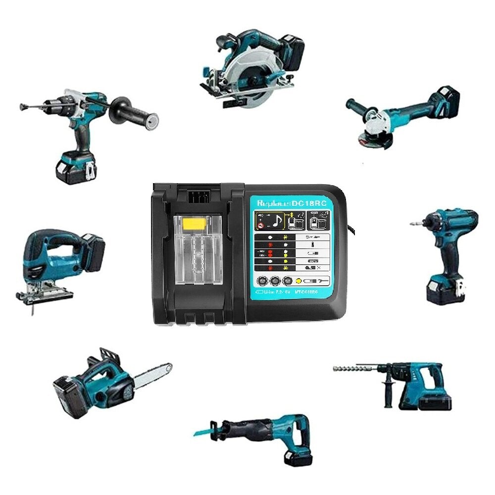 Li-ion Battery Charger 2/6/6.5A EU Plug Charging Current For Makita 14.4V-18V BL1830 BL1430 DC18RC Power Tool Battery