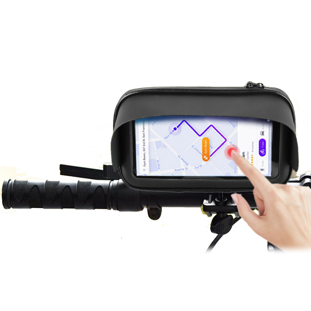 6.3'' Waterproof Motorcycle Bicycle Cell Phone/GPS Holder Case Bag Handlebar Mount Smart Phone Bag