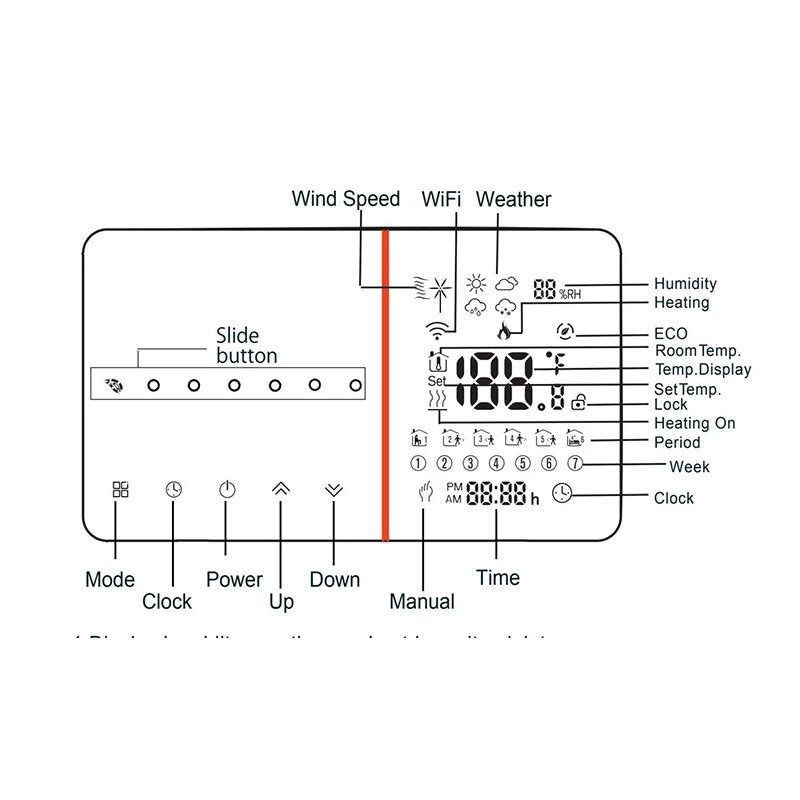 WIFI Smart Thermostat LCD Programming Room Controller Works with Alexa Google Home
