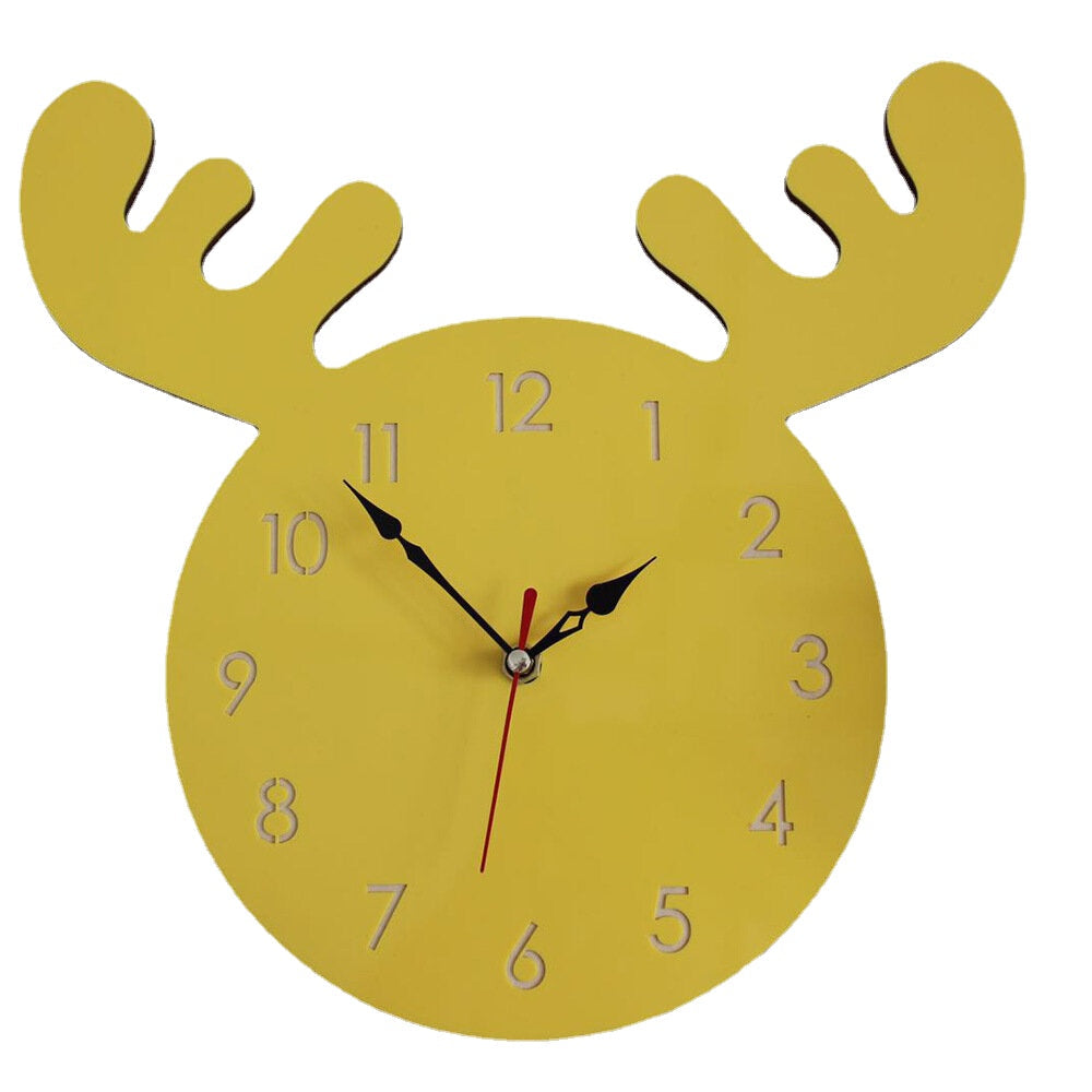 Wapiti Head Creative Wall Clock Living Room Home Cartoon Children's Clock